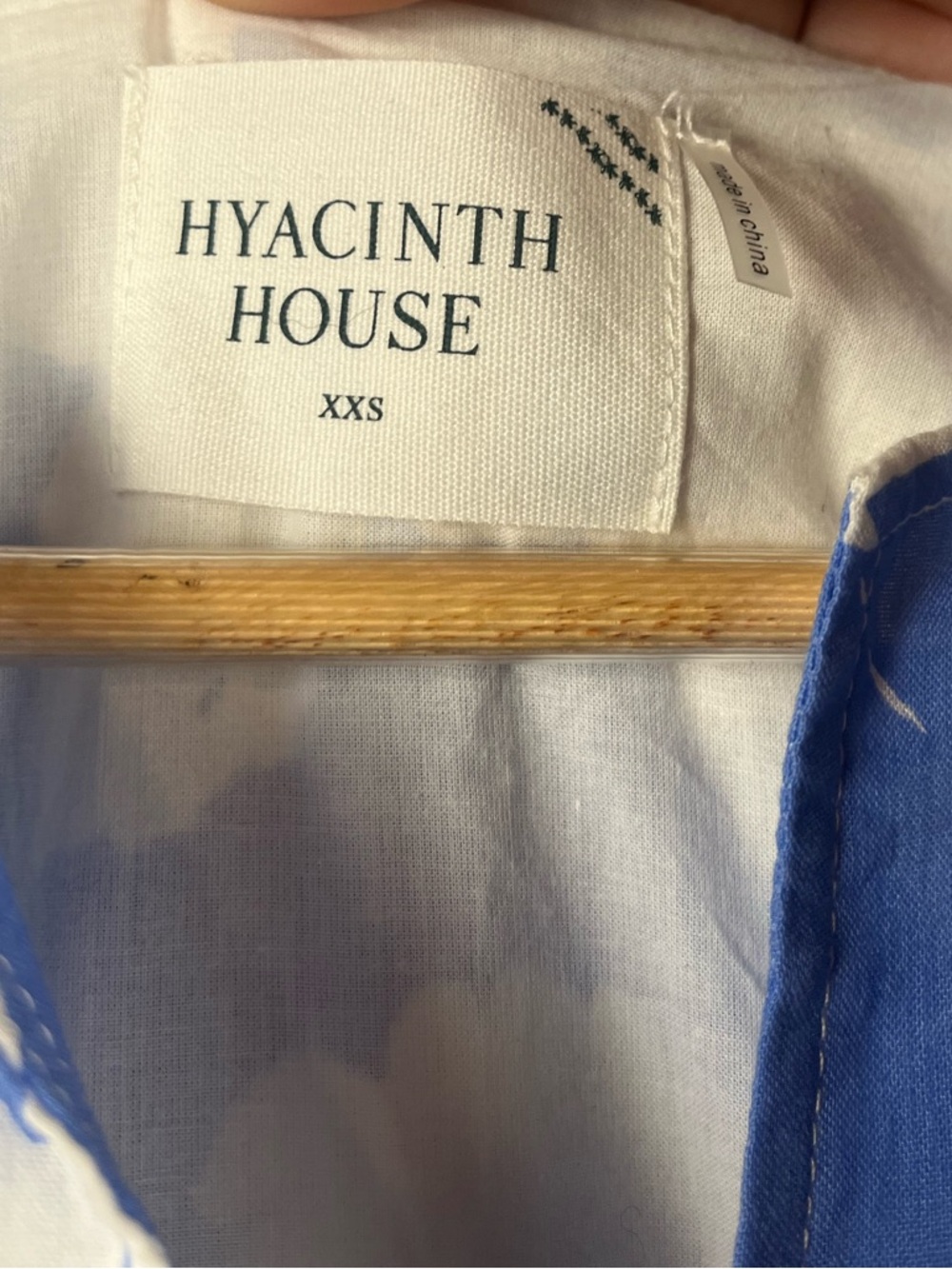 HYACINTH HOUSE Blue and White Floral Cisco Maxi Dress Size XXS - Picture 5 of 12